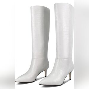 White Knee Boots